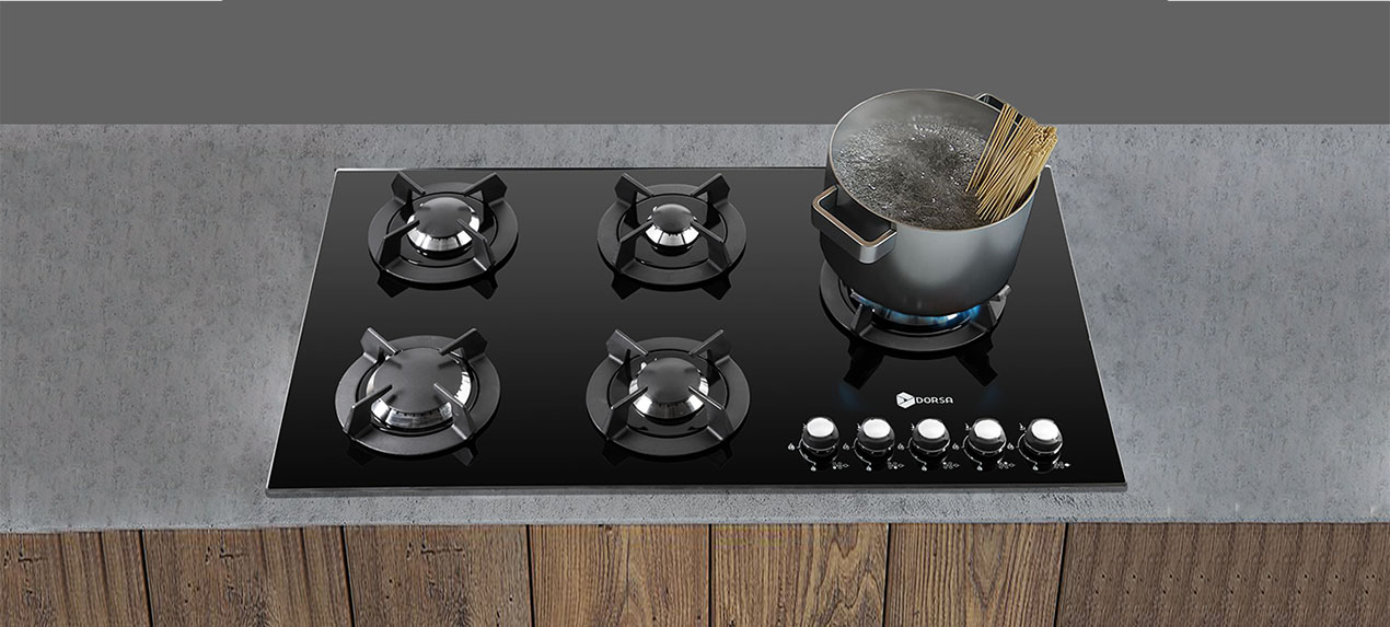 اجاق گاز شیشه ای درسا مدل DG2110-5R مشکی